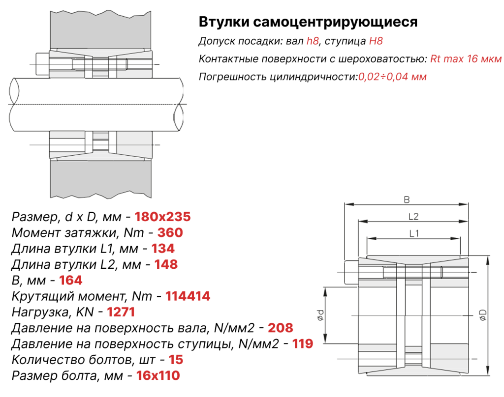 Чертеж втулка зажимная 180х235 Чертеж втулка зажимная 180х235